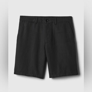 Gap Men’s 8” Linen-Cotton Shorts W/Pockets - Size: 32” Black
